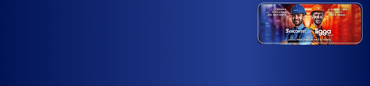 Imagem promocional da Sercomtel com destaque para internet fibra óptica